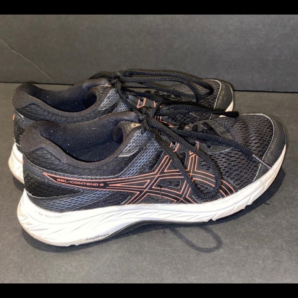 ASICS Amplifoam black and pink running sneakers Sz 7